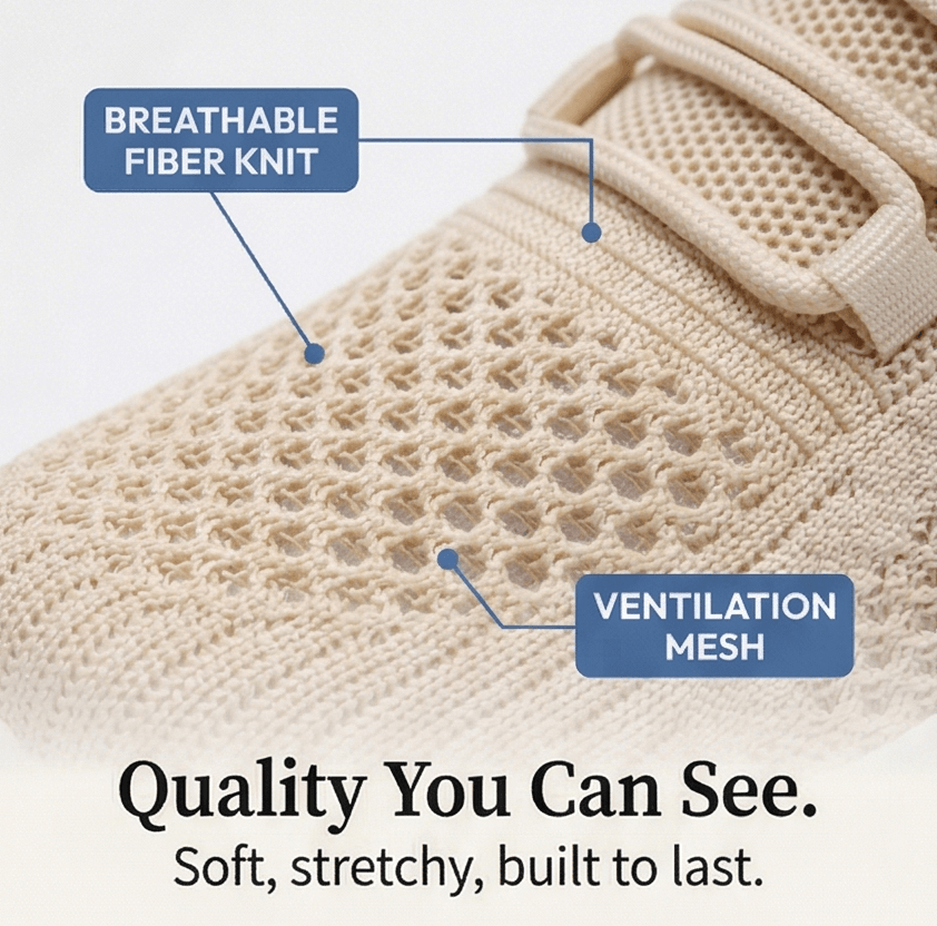 Bequeme Damen Sneaker aus atmungsaktivem Strick mit Slip-On Design