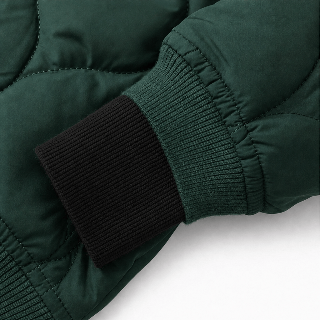 Kapuzen-Steppjacke mit Colorblock-Nähten und Wattierung für Damen