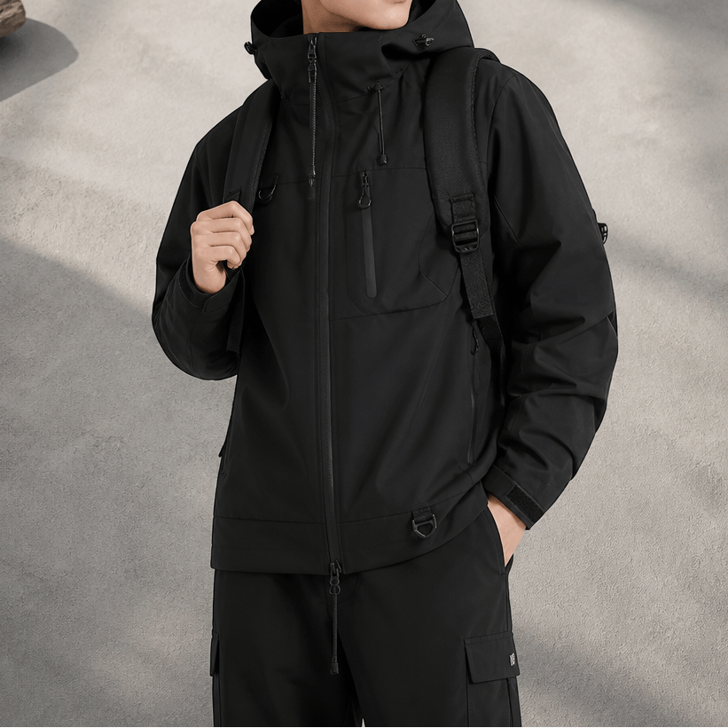 Wasserdichte Damen Regenjacke mit Kapuze und Lotuseffekt