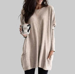 Riley Langer Damenpullover mit Taschen aus Baumwollmischung im Oversize-Look