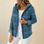 Weslyn Karierte Hemdjacke mit Kapuze und Denim-Kontrast