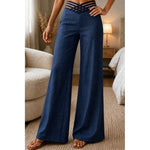 Sienna High-Waisted Wide-Leg Stoffhose mit Kreuzbund für Damen