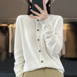 Strickjacke mit Knopfleiste und Rollkragen-Optik für Damen
