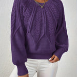 Katarina Zopfmuster Cropped Wollpullover mit Rippbund für Damen
