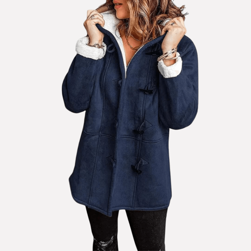 Kapuzenjacke mit Toggle-Verschluss und Kunstfell-Mix aus Fleece