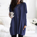 Riley Langer Damenpullover mit Taschen aus Baumwollmischung im Oversize-Look