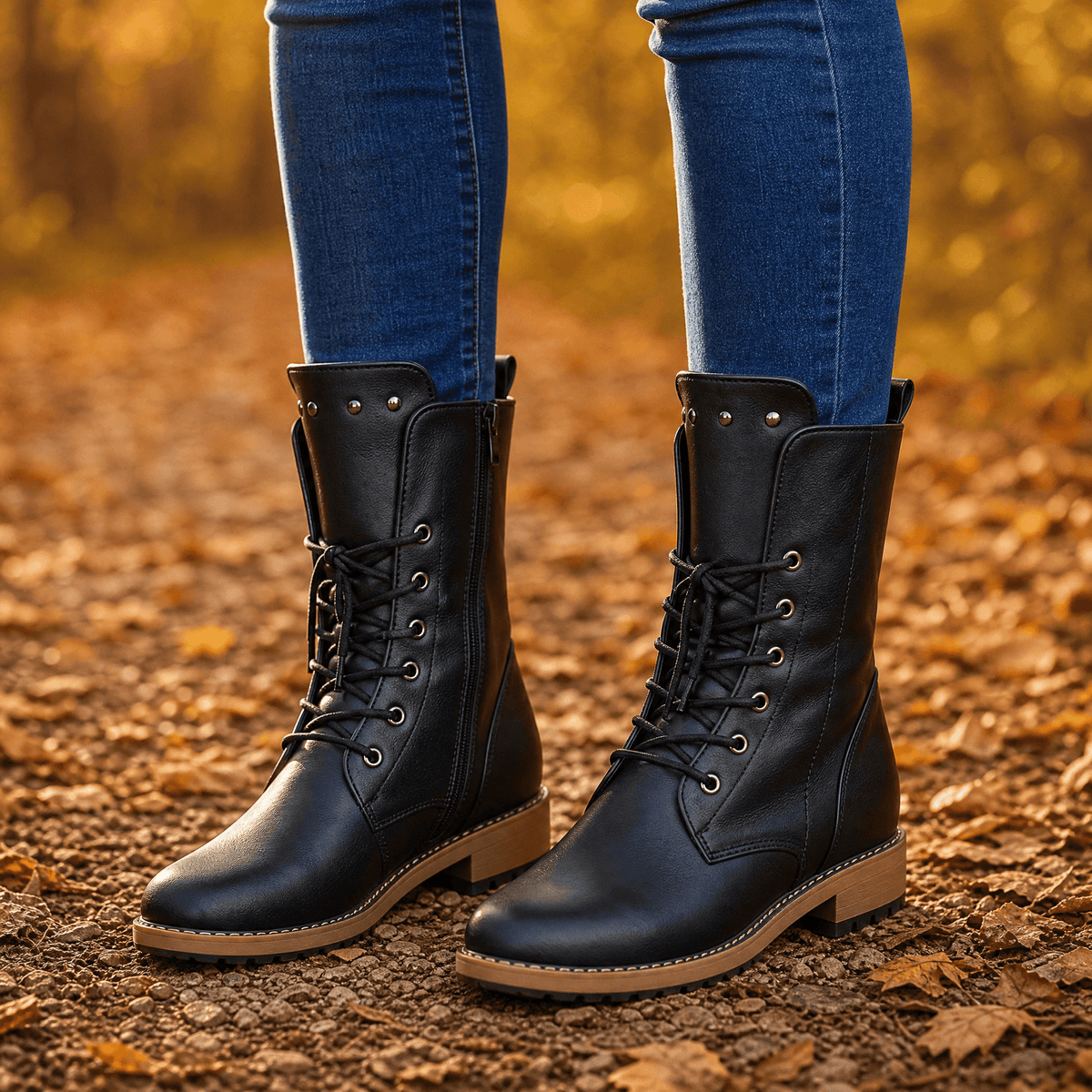Westlyn Schnür-Stiefeletten mit Nietendetail und Warmfutter