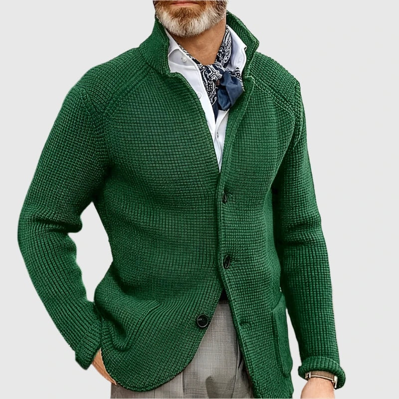 Daniel Strickjacke Herren Pullover mit Stehkragen und Knopfleiste