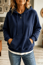 Geripptes Kapuzensweatshirt in Cord-Optik mit Kängurutasche