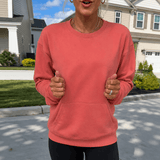 Oversize Sweatshirt mit Kängurutasche und Rundhalsausschnitt