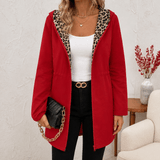 Wendbare Kapuzenjacke mit Leoparden-Print für Damen