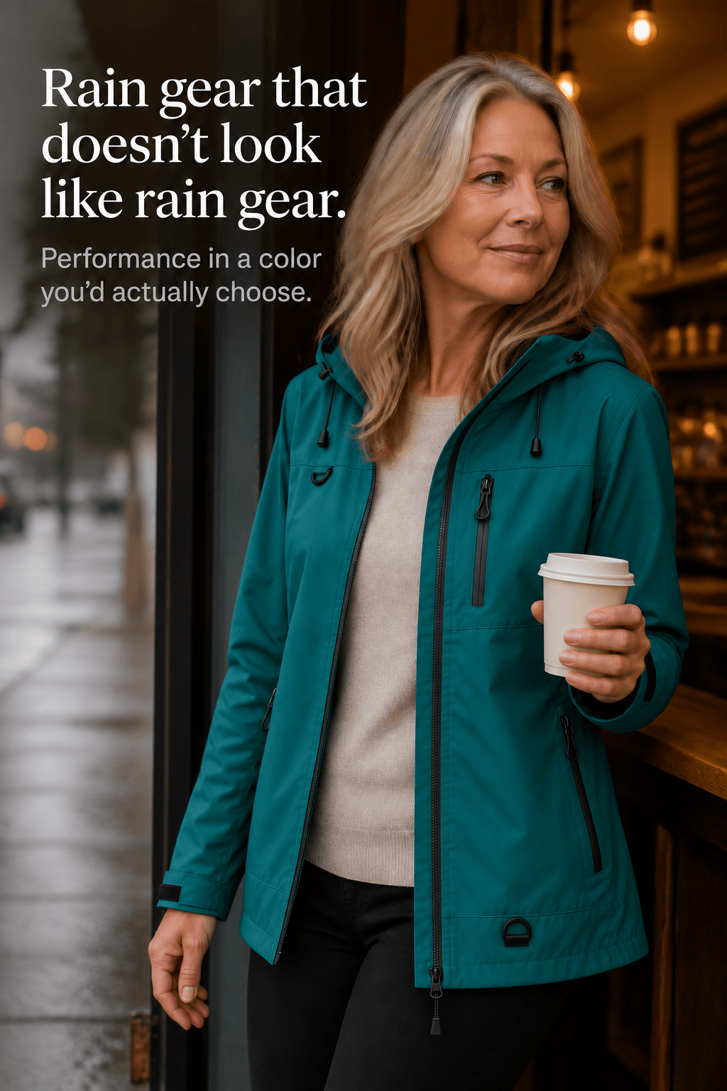 Wasserdichte Damen Regenjacke mit Kapuze Winddicht