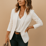 Tailliert Geschnittener Damen-Blazer mit Einknopfverschluss aus Polyester