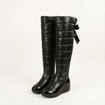 Fellgefütterte Kniehohe Overknee-Stiefel für Damen mit Steppdesign