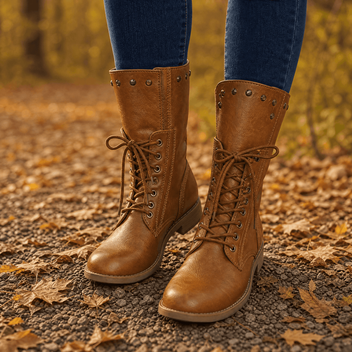 Westlyn Schnür-Stiefeletten mit Nietendetail und Warmfutter