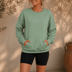 Oversize Sweatshirt mit Kängurutasche und Rundhalsausschnitt