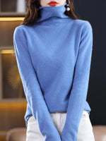 Damen Rollkragen Wollpullover aus Feinstrick mit Merinowolle