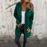 Longline Kapuzenjacke mit Reissverschluss und Taschen