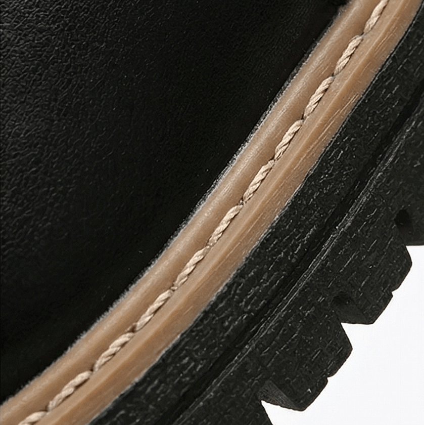 Damen Plateau-Stiefeletten mit Blockabsatz und Seitreissverschluss