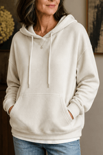 Geripptes Kapuzensweatshirt in Cord-Optik mit Kängurutasche