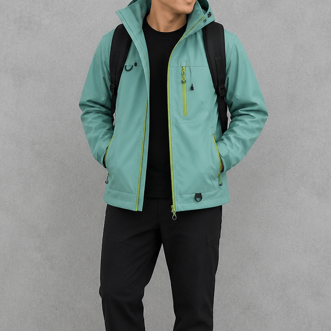 Wasserdichte Damen Regenjacke mit Kapuze und Lotuseffekt
