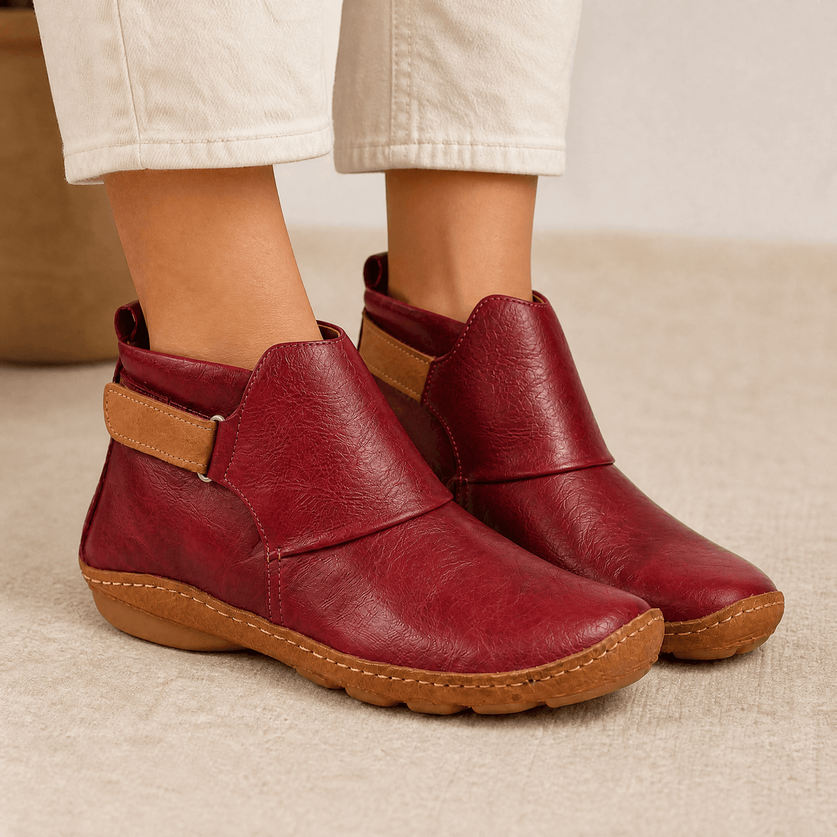 Solena Verstellbare Damen Stiefeletten mit extra weiter Zehenbox