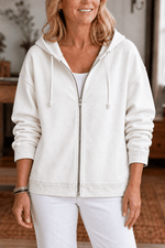Damen Kapuzenjacke mit Reissverschluss und Waschoptik