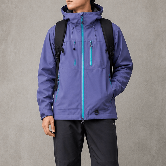 Wasserdichte Damen Regenjacke mit Kapuze und Lotuseffekt
