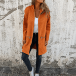 Longline Kapuzenjacke mit Reissverschluss und Taschen