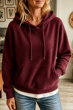 Geripptes Kapuzensweatshirt in Cord-Optik mit Kängurutasche