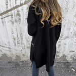 Longline Kapuzenjacke mit Reissverschluss und Taschen