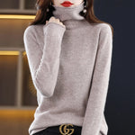 Damen Rollkragen Wollpullover aus Feinstrick mit Merinowolle