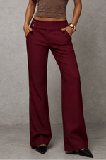 Weites Damen-Businesshose mit hoher Taille und Bundfalte