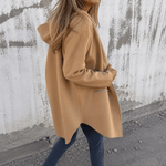 Longline Kapuzenjacke mit Reissverschluss und Taschen