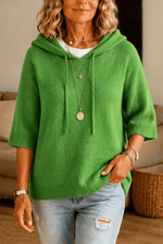 Kapuzenpullover mit Kordelzug und Strickstruktur für Damen