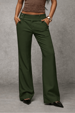Weites Damen-Businesshose mit hoher Taille und Bundfalte