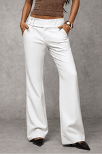 Weites Damen-Businesshose mit hoher Taille und Bundfalte
