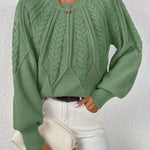 Katarina Zopfmuster Cropped Wollpullover mit Rippbund für Damen