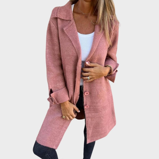 Cunégonde Oversized Wollmantel für Damen mit Kerbkragen