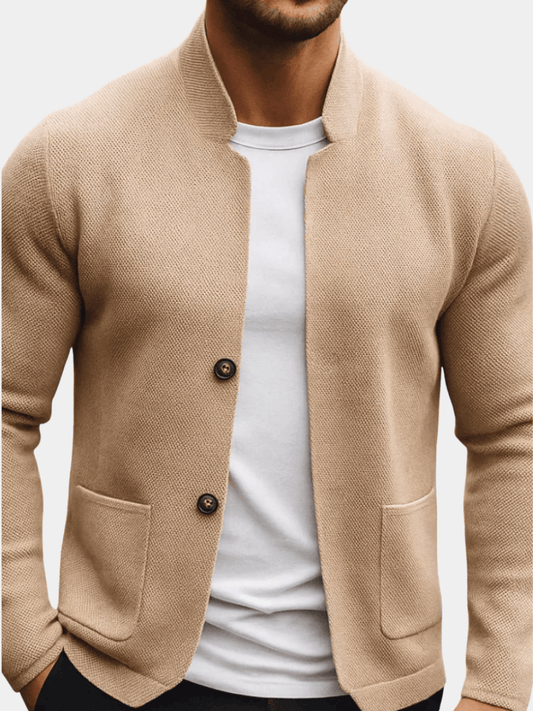 Strukturierte Strickjacke mit Reverskragen für Herren