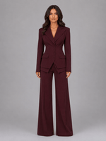 Taillierter Damen-Zweiteiler mit Blazer und weiter Stoffhose