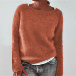 Klara Lässiger Damen-Wollpullover mit Rundhalsausschnitt