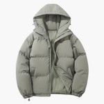 Warme Damen-Winterjacke mit Kapuze Reissverschluss und Kordelzugsaum