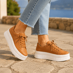 Orthopädische Damen-Sneakers mit bequemer Fussbett-Stütze und Plateausohle