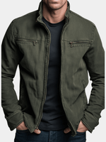 Herren Baumwolljacke mit Stehkragen und Reissverschluss