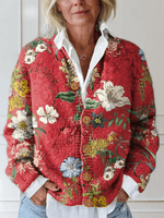 Lena Geblümte Strickjacke mit Knopfleiste für Damen im Relaxed Fit