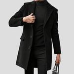 Eleganter Herren Mantel mit Reverskragen und Knopfleiste