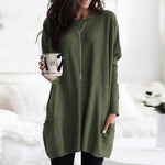 Riley Langer Damenpullover mit Taschen aus Baumwollmischung im Oversize-Look