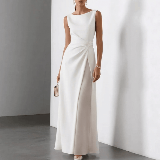 Elegantes Plissee-Maxikleid mit fliessender Silhouette für den Herbst