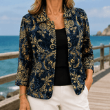 Hallie-Rose Barockdruck-Blazer mit Reverkragen aus Webstoff-Mix für Damen